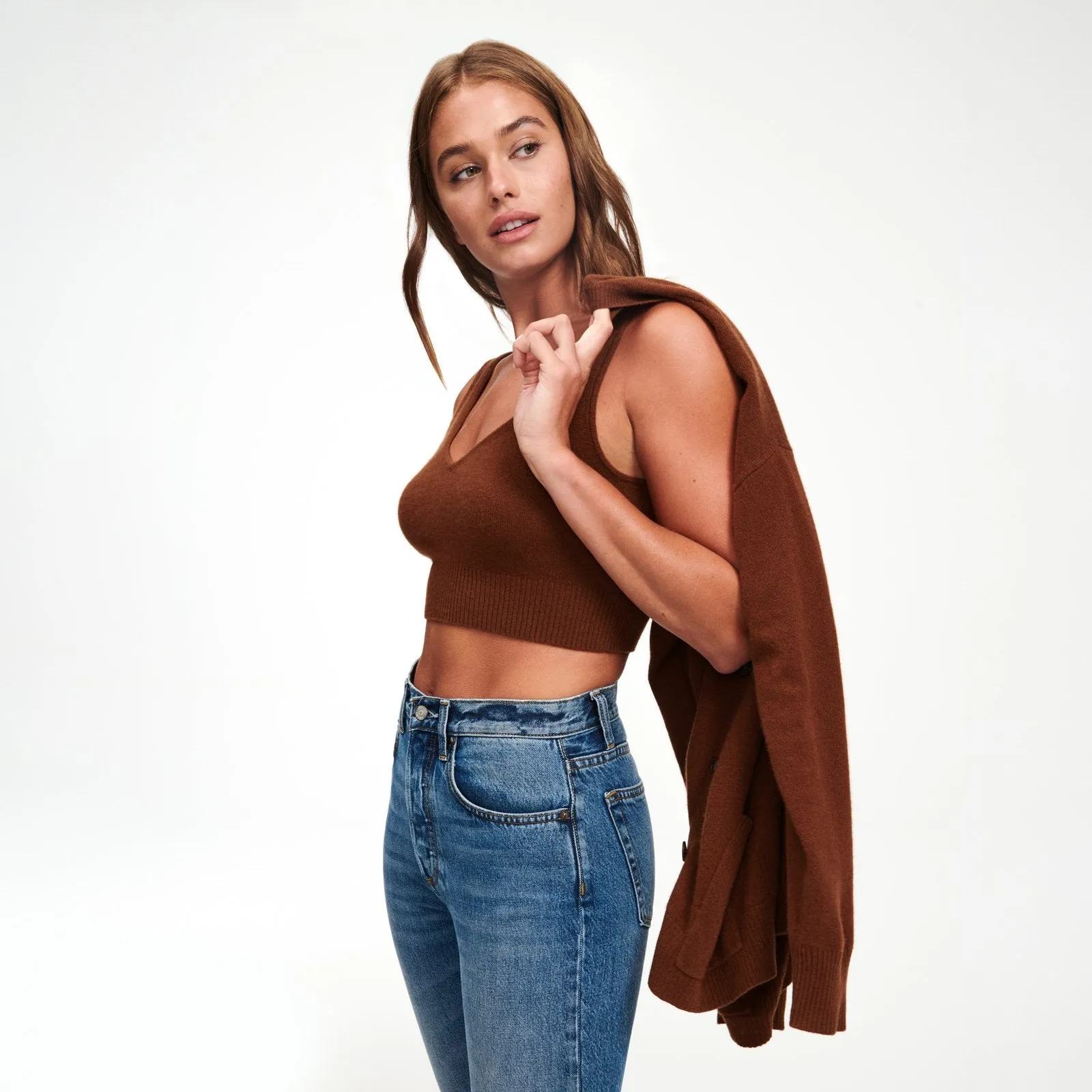 Signature Cashmere Longline Bra Tops