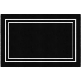 Simply Stylish Black Rug with White Borders