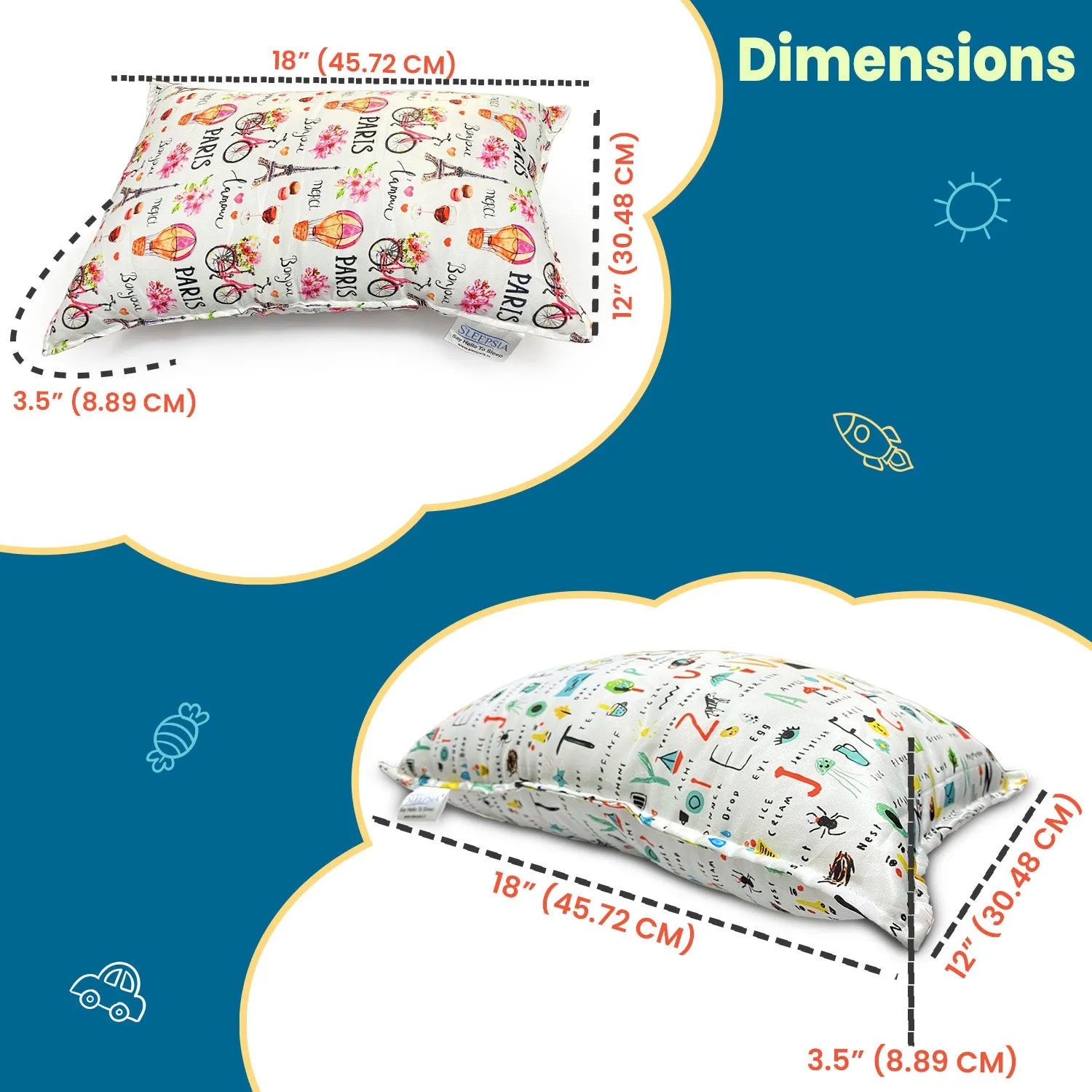 Sleepsia Microfiber Baby Pillow (Combo)