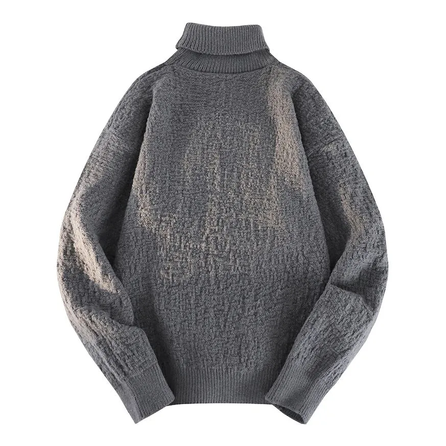 Solid Minimalist High-Neck Sweater