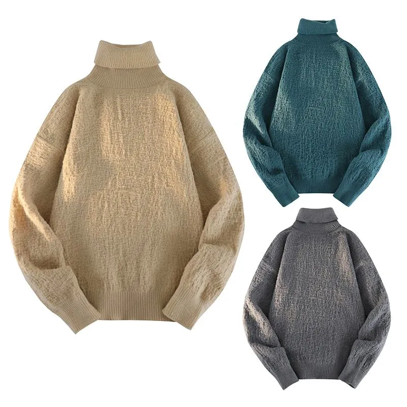 Solid Minimalist High-Neck Sweater