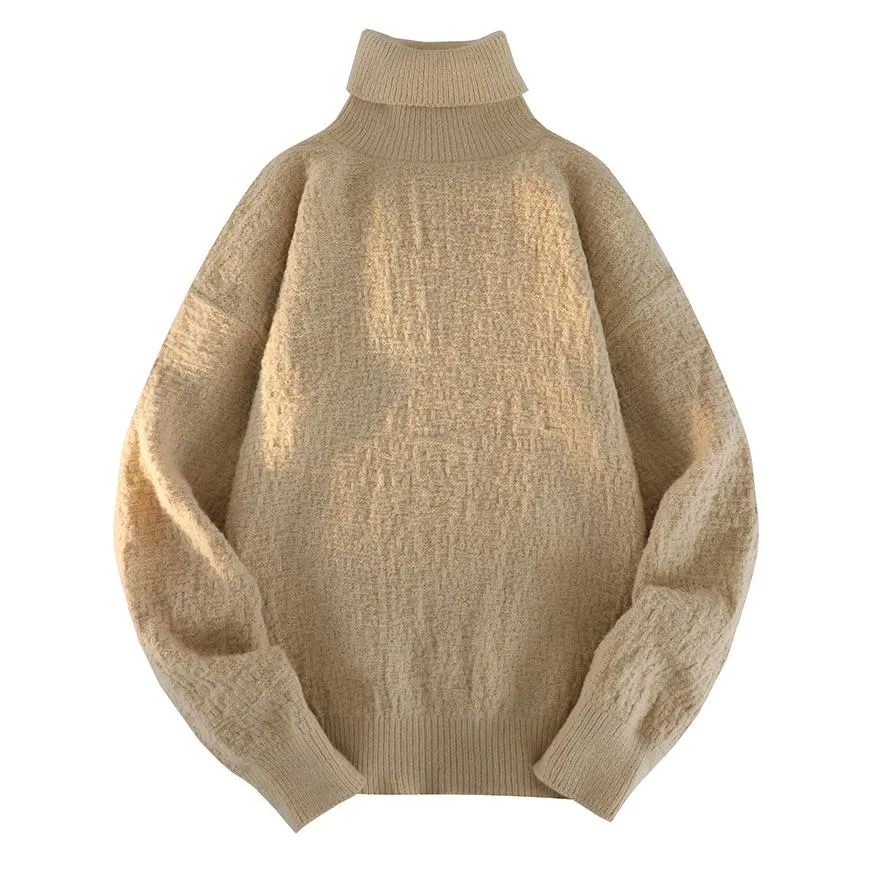 Solid Minimalist High-Neck Sweater