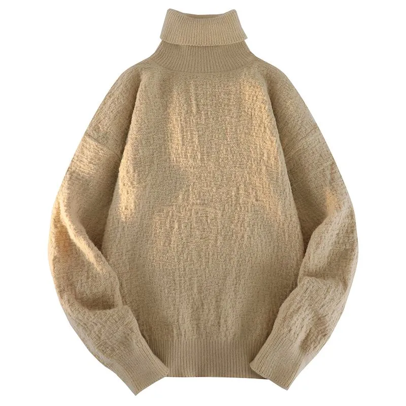 Solid Minimalist High-Neck Sweater