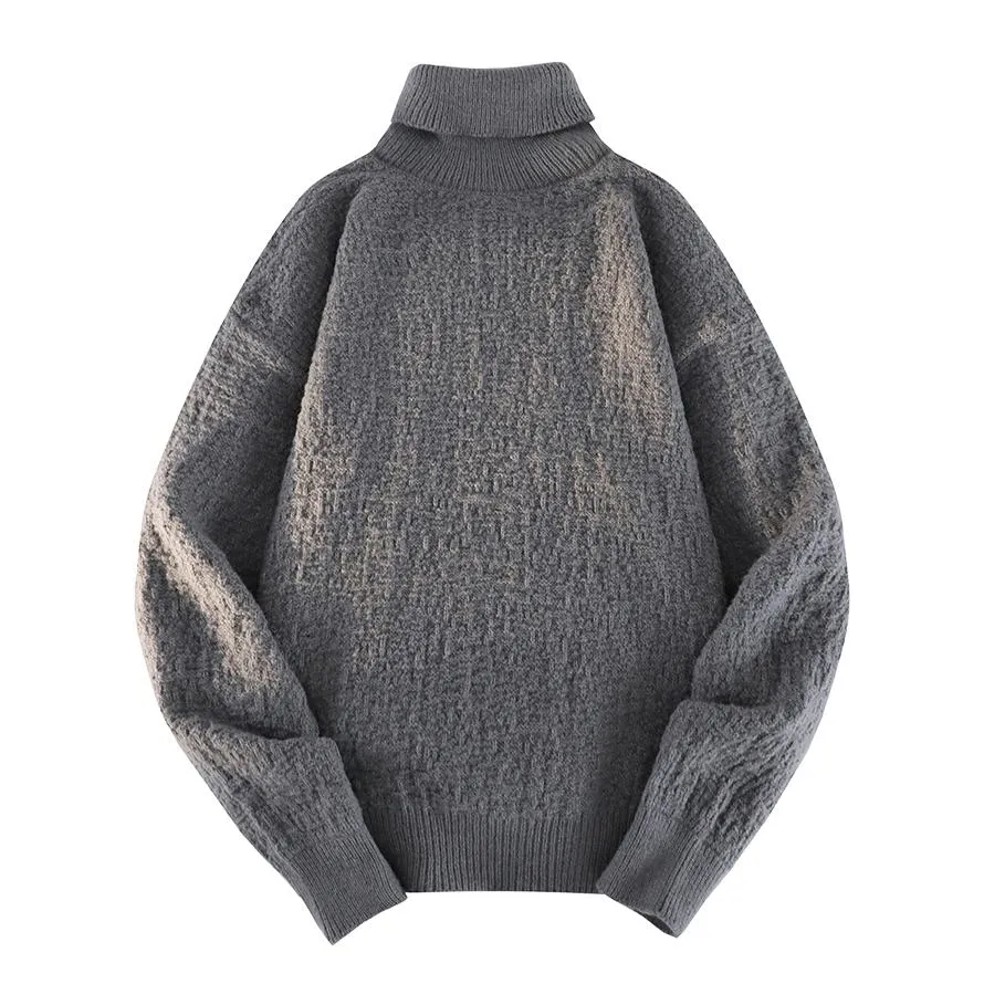 Solid Minimalist High-Neck Sweater