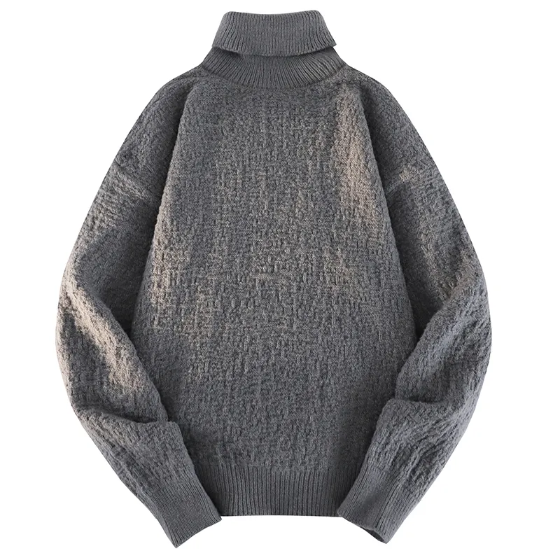 Solid Minimalist High-Neck Sweater