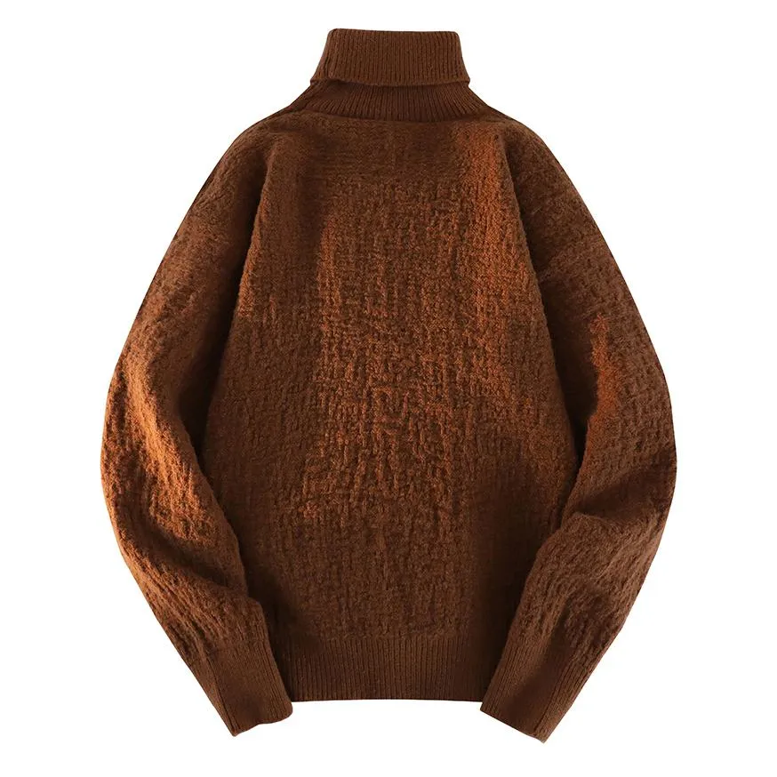 Solid Minimalist High-Neck Sweater