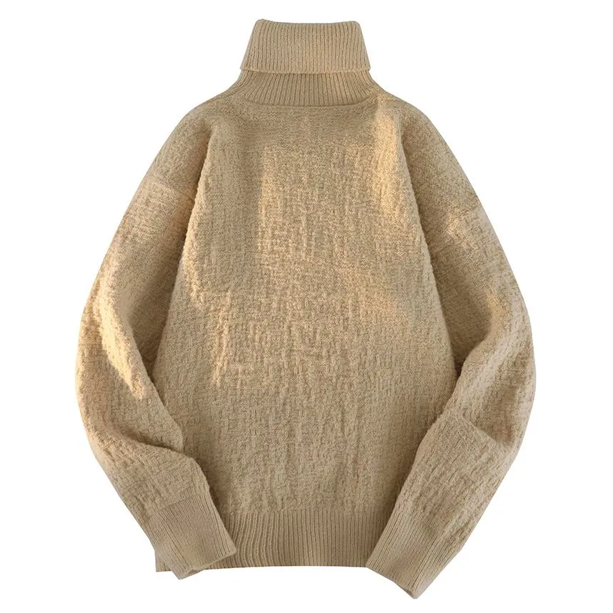 Solid Minimalist High-Neck Sweater