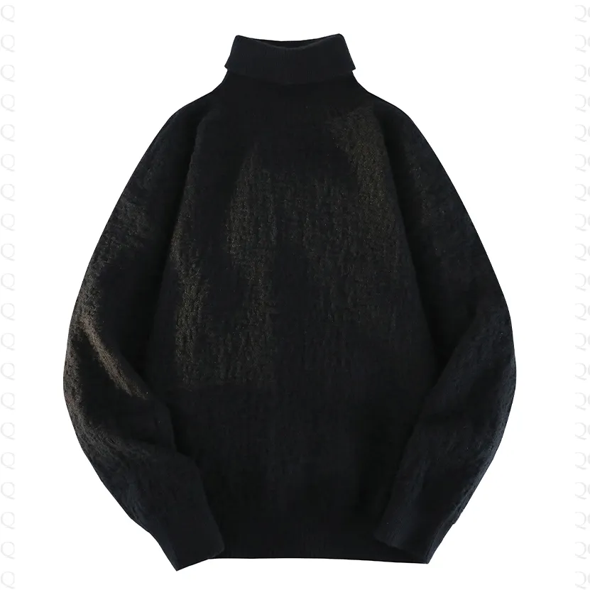 Solid Minimalist High-Neck Sweater