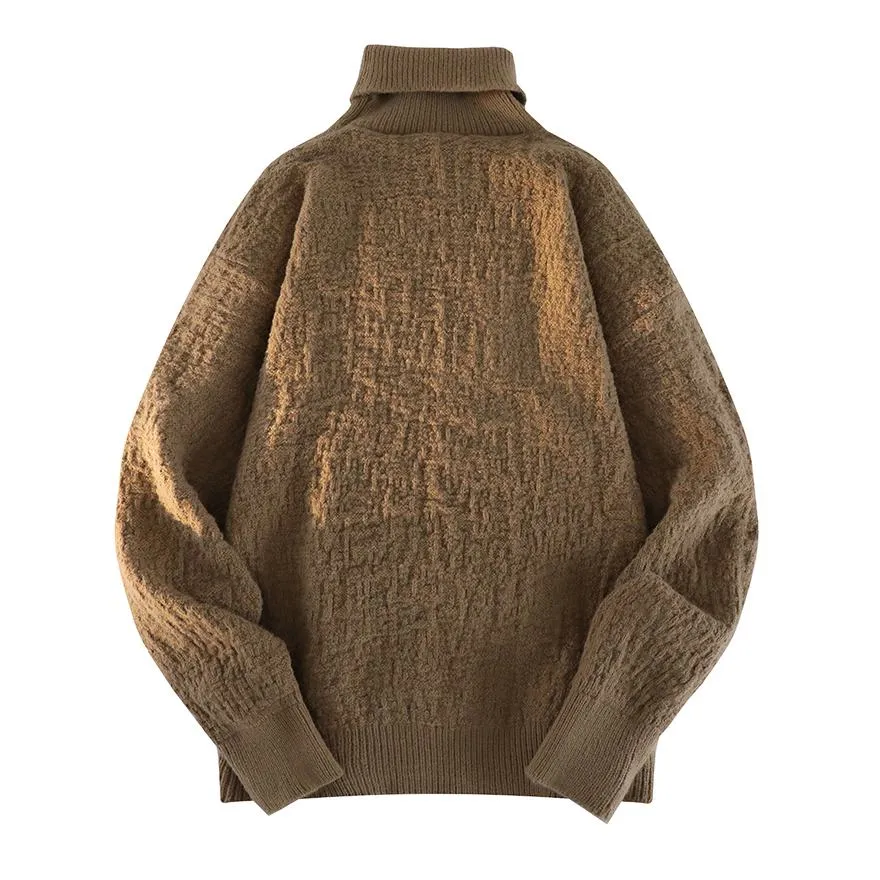 Solid Minimalist High-Neck Sweater