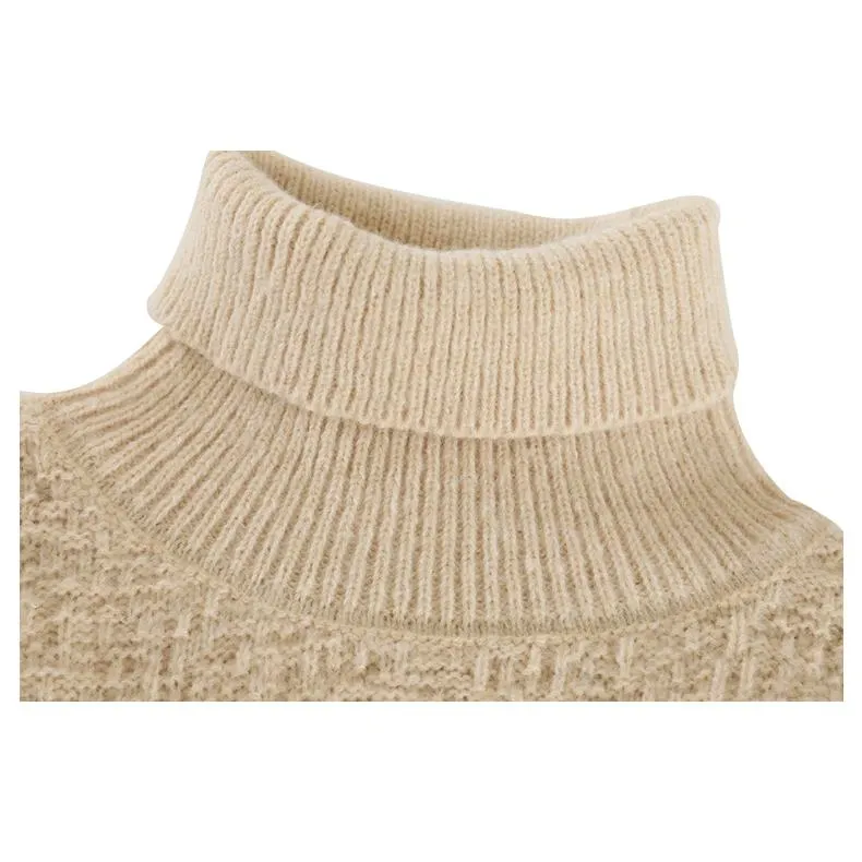 Solid Minimalist High-Neck Sweater