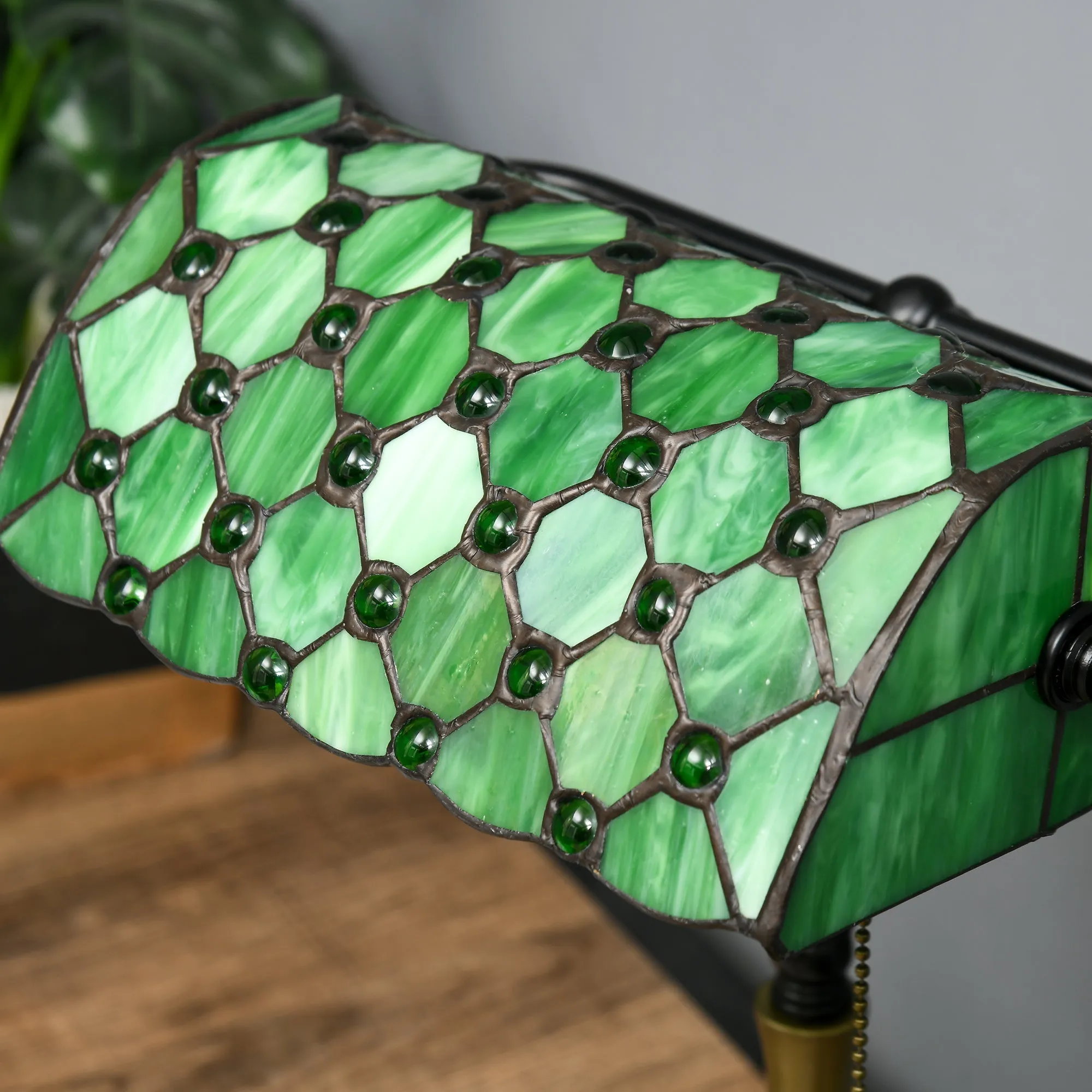 Stained Glass Table Lamp, for Bedroom Bedside, Bulb not Included