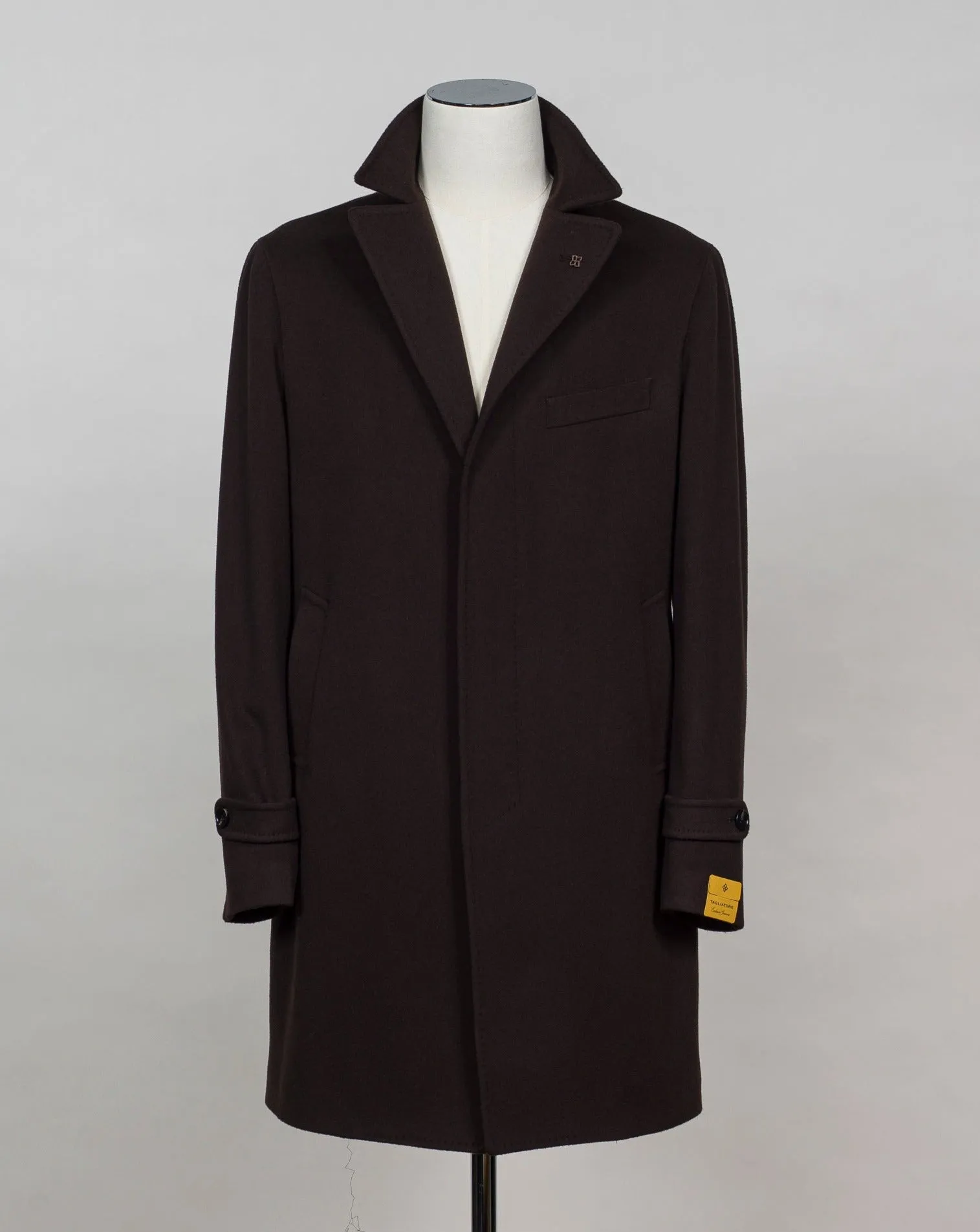 Tagliatore Single Breasted Overcoat / Dark Brown