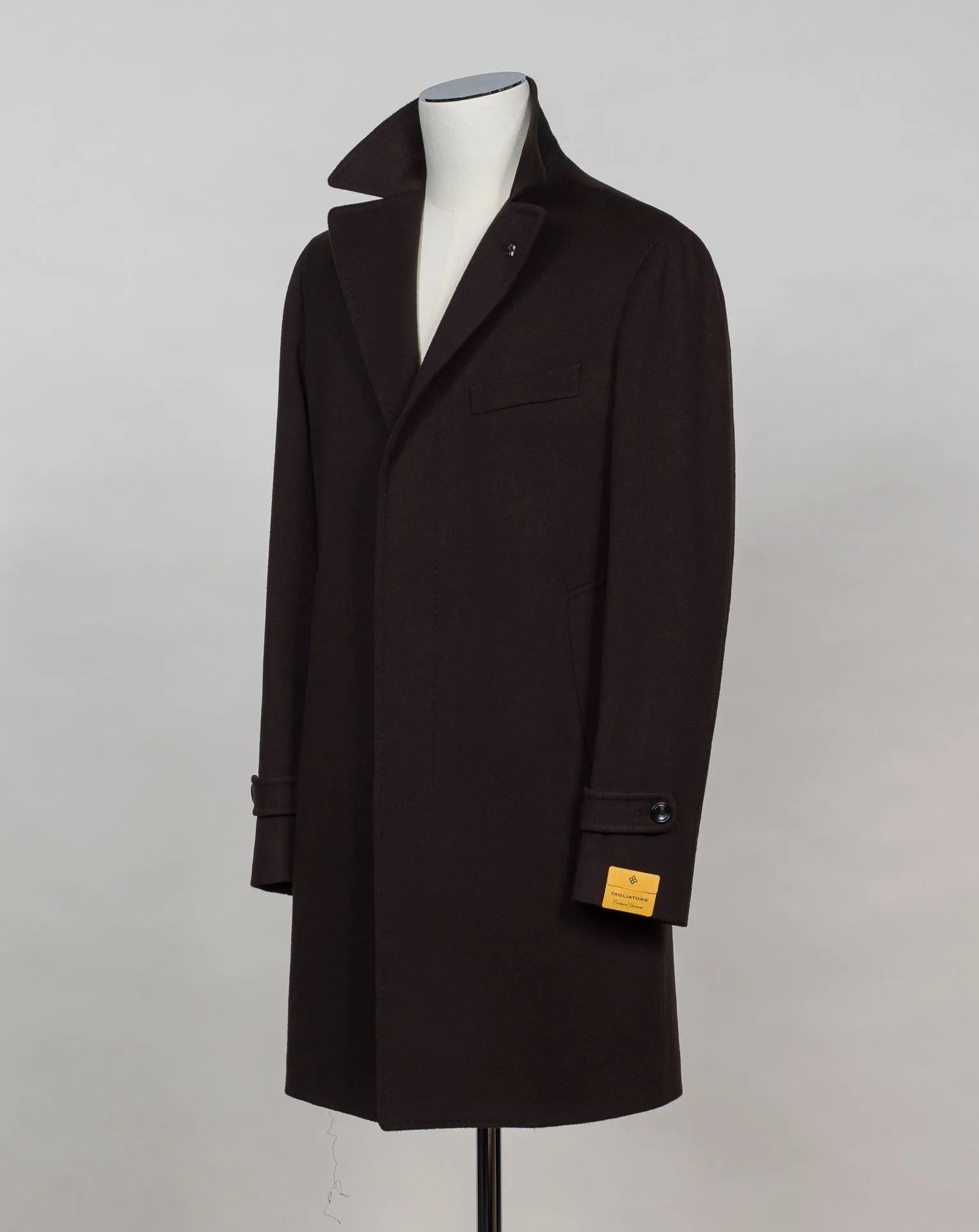 Tagliatore Single Breasted Overcoat / Dark Brown