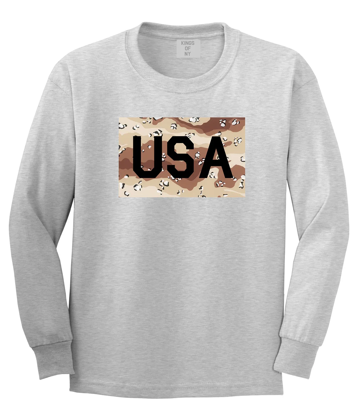 USA Desert Camo Army Mens Long Sleeve T-Shirt