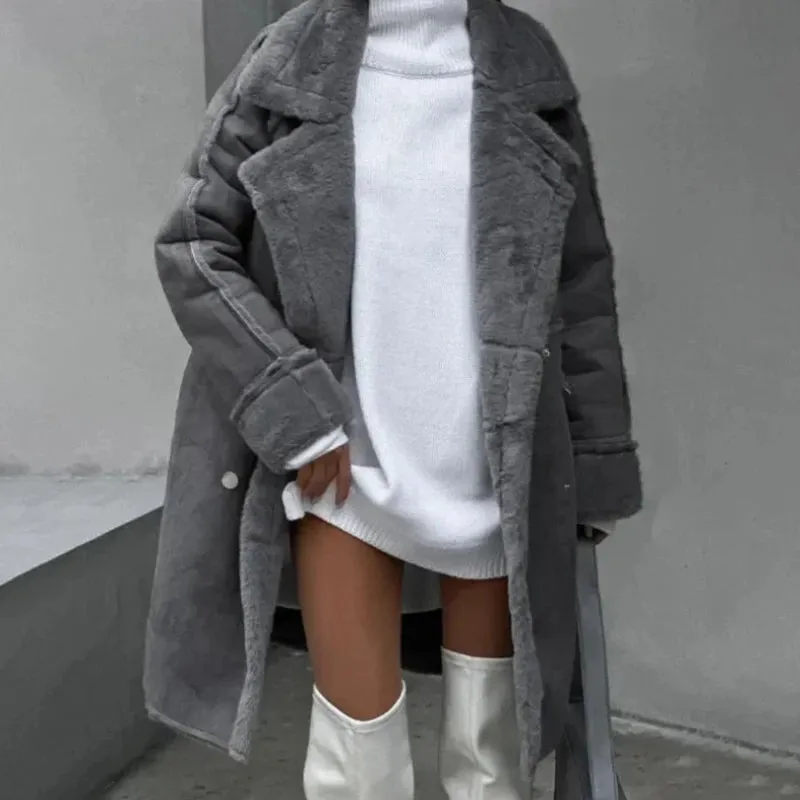 WarmNest Wool Lapel Coat