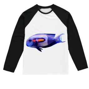 White Fish Sublimation Baseball Long Sleeve T-Shirt