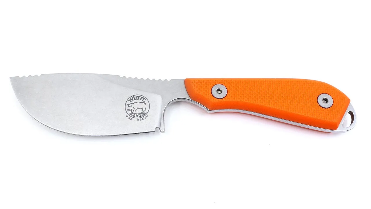 White River Knives M1 Pro Skinner Fixed Blade 3in S35VN Steel Orange Textured G10 Handles