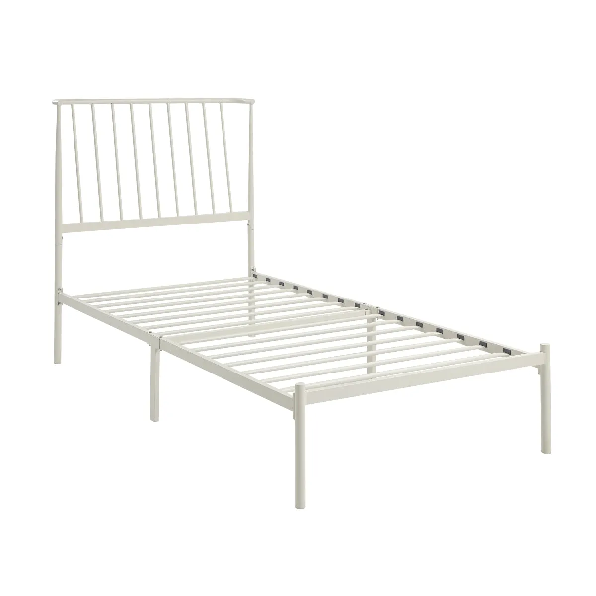 White Twin Platform Bed - Modern & Sturdy Design