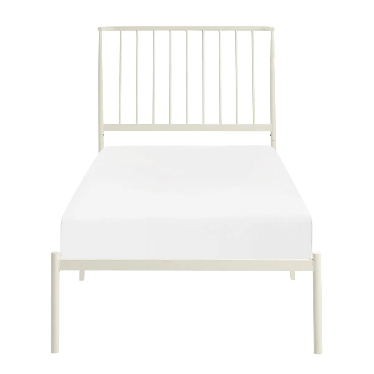 White Twin Platform Bed - Modern & Sturdy Design