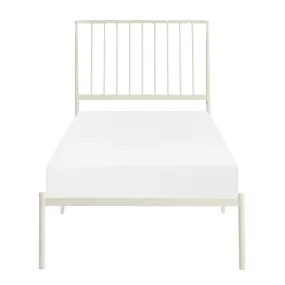 White Twin Platform Bed - Modern & Sturdy Design