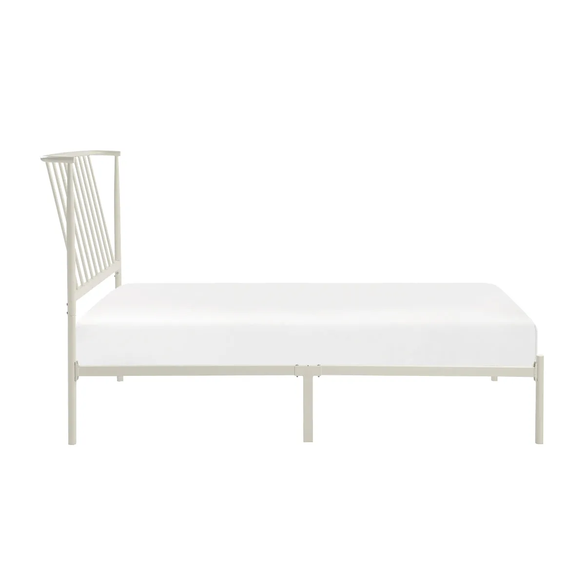 White Twin Platform Bed - Modern & Sturdy Design