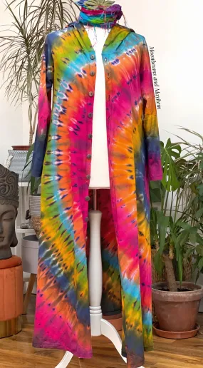 WICKED WILD CHILD TIE DYE OVERCOAT / DRESS M / L / XL