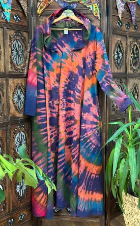 WILD CHILD DESERT BLOOM TIE DYE OVERCOAT DRESS M / L / XL