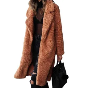 Winter Faux Fur Teddy Outwear Plush Overcoat For Women in Many Colors