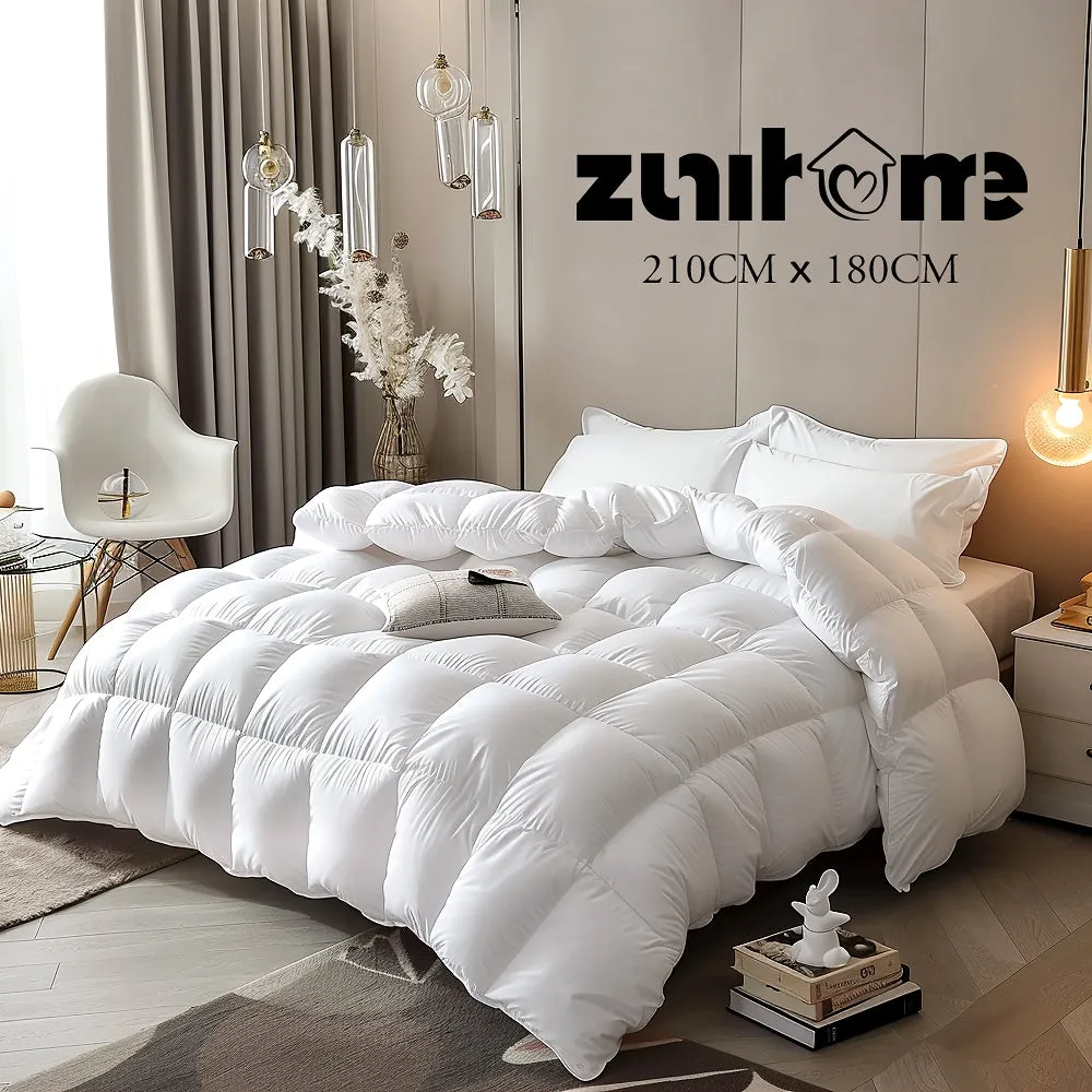 ZUNI Microfiber Quilt 420GSM Duvet Doona Winter Summer Soft Quilt Double